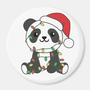 Panda Christmas Winter Animaux Pandas Magnet