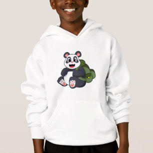 Panda comme randonneur avec sac à dos