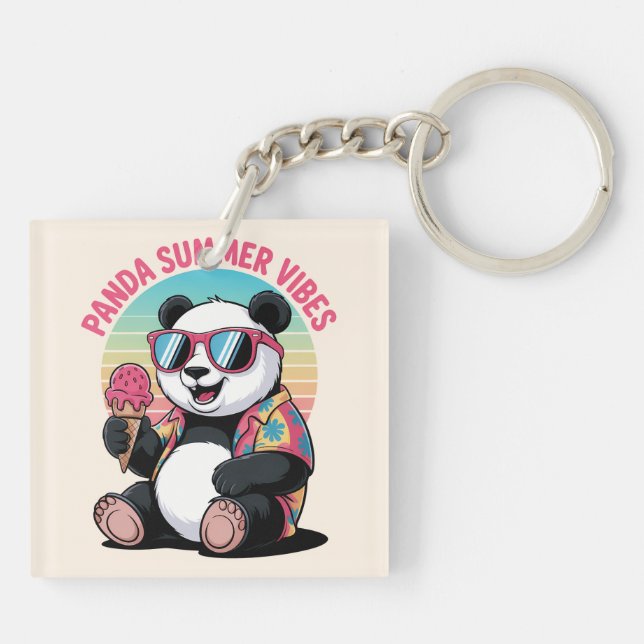 PANDA COOL SOMMER EIS KIND SCHLÜSSELANHÄNGER (Rückseite)