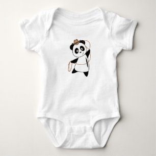 Panda Cowboy Western Niedlicher Tiere für Kinder Baby Strampler