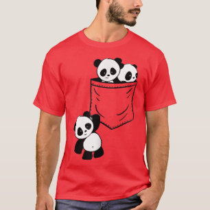 Panda Cub Baby Niedlich Inside Pocket Hanged Frien T-Shirt