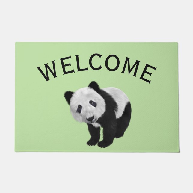 Panda Cub Green Fußmatte (Vorderseite)