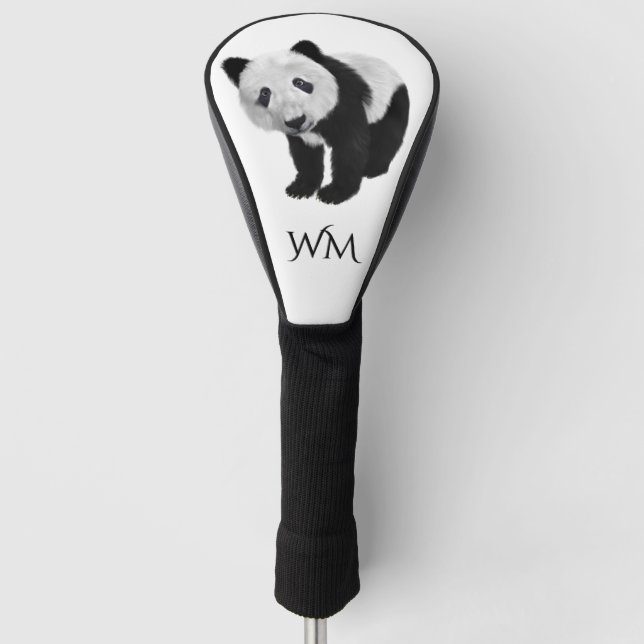 Panda Cub Personal Initials Golf Headcover (Vorderseite)