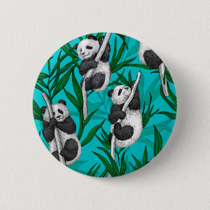 Panda Cubs auf Türkis Button