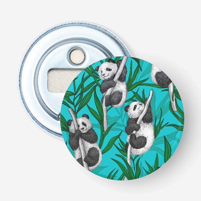 Panda Cubs auf Türkis Flaschenöffner (Vorderseite)