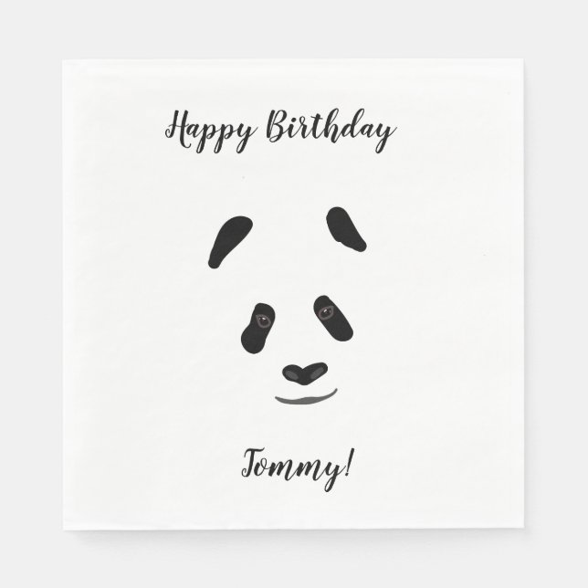 Panda Custom Birthday Serviette (Vorderseite)