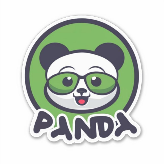Panda Custom-Cut Vinyl Sticker (Vorderseite)