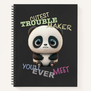 Panda Cuttest Trouble Maker Niedlich Adorable Funn Notizbuch