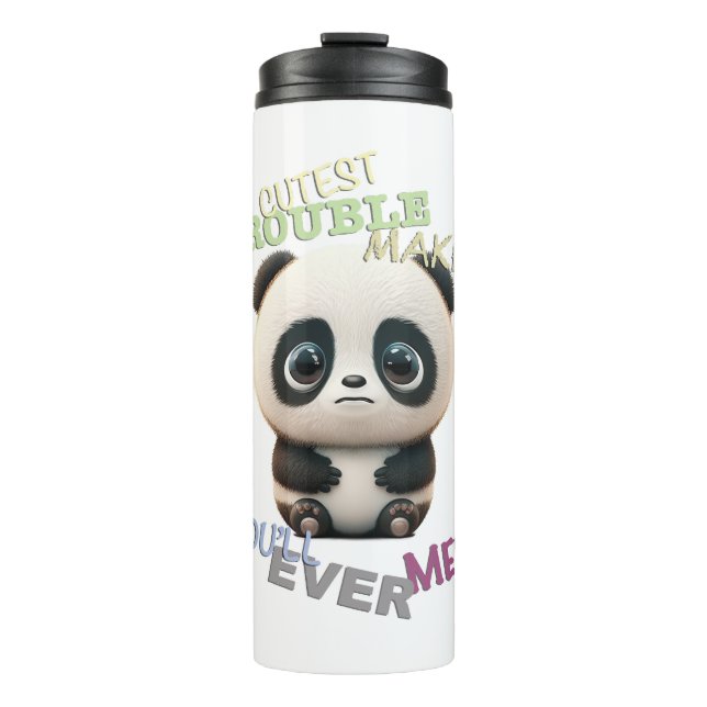 Panda Cuttest Trouble Maker Niedlich Adorable Funn Thermosbecher (Vorderseite)