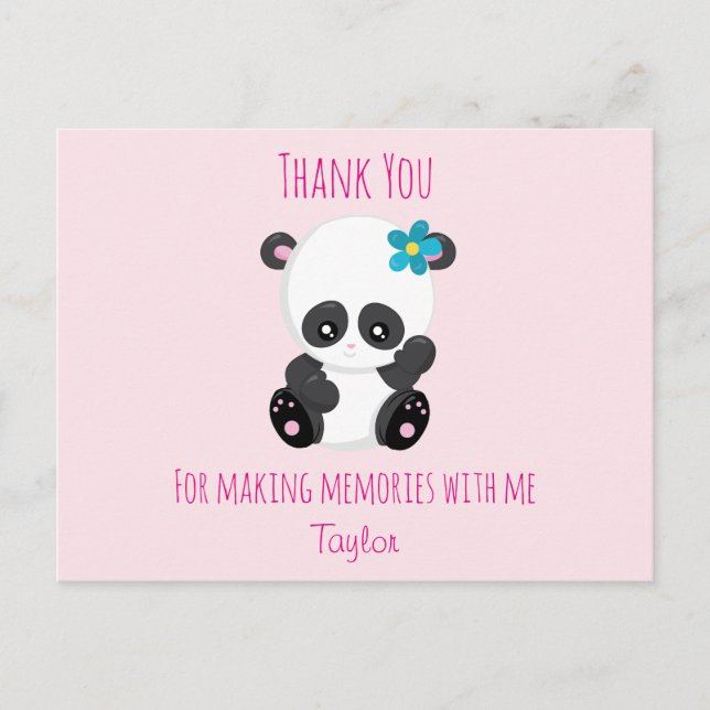 Panda dankt Ihnen für Ihre Erinnerungen Postkarte (Vorderseite)