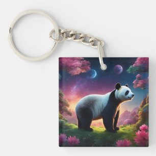 Panda dans un jardin fantaisiste