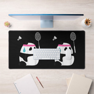 Panda de badminton épuisé drôle mignon