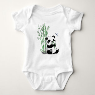 Panda, der Bambus isst Baby Strampler