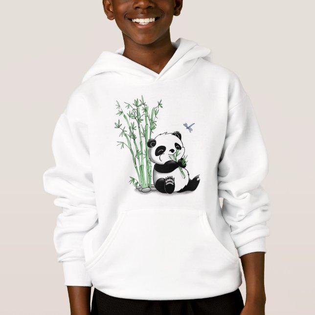 Panda, der Bambus isst Hoodie (Vorderseite)