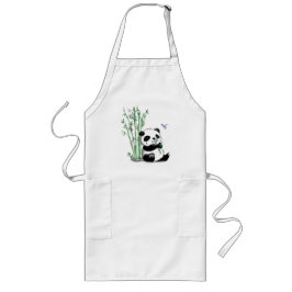 Panda, der Bambus isst Lange Schürze