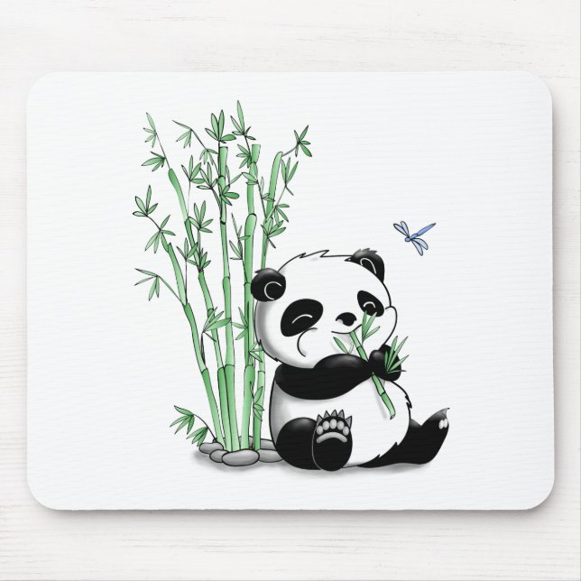 Panda, der Bambus isst Mousepad (Vorne)