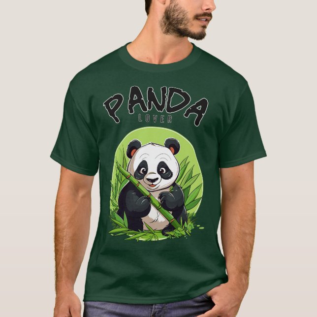 Panda, der Bambus isst T-Shirt (Vorderseite)