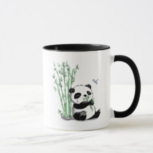 Panda, der Bambus isst Tasse