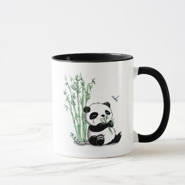 Panda, der Bambus isst Tasse (Rechts)