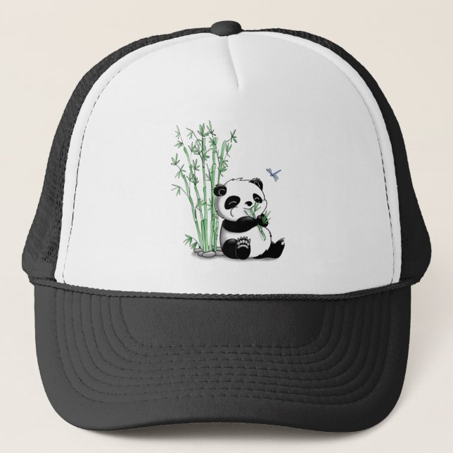 Panda, der Bambus isst Truckerkappe (Vorderseite)