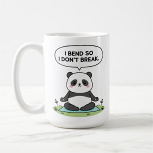 Panda-Design „Ich biege mich, damit ich nicht brec Kaffeetasse
