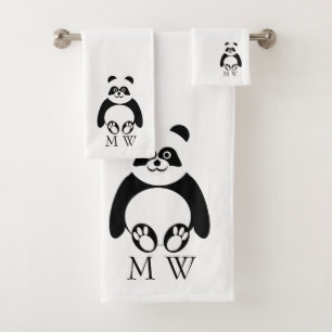Panda Design Monogrammiert Badhandtuch Set