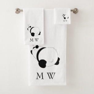 Panda Design Monogrammiert Badhandtuch Set