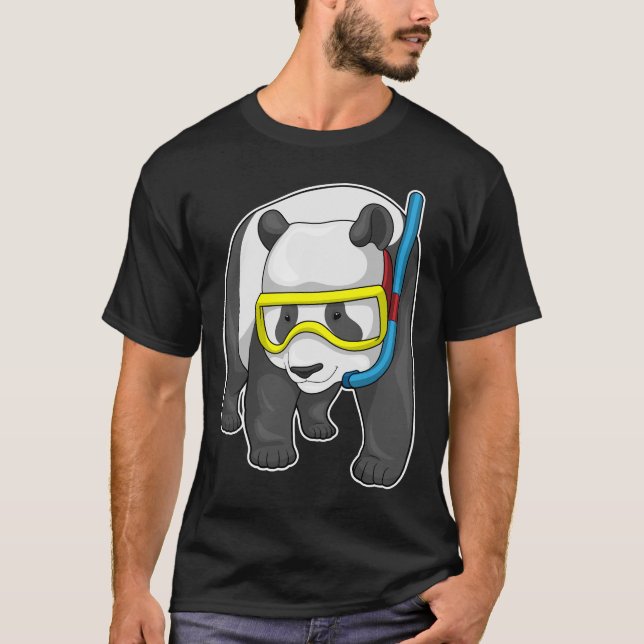 Panda Diver Snorkel T-Shirt (Vorderseite)