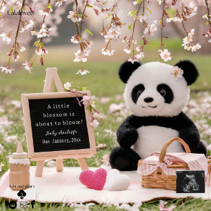 panda douce et faire-part de grossesse en fleurs