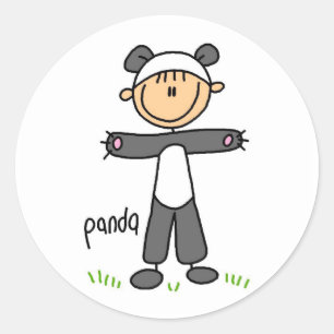 Panda Dress Up T - Shirt und Geschenke Runder Aufkleber