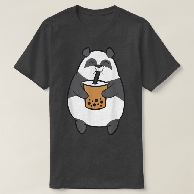 Panda Drink Blase Tee Kawaii Panda Bär mit B (Design vorne)
