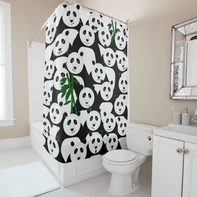 Panda-Duschvorhang Duschvorhang (Beispiel)