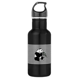 Panda Eating Bamboo auf Zickzack Edelstahlflasche