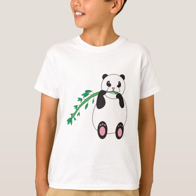 Panda Eating Bamboo Sweatshirt T-Shirt (Vorderseite)
