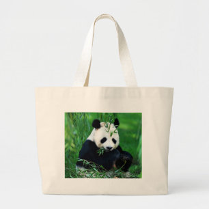 Panda Eating Blätter Jumbo Stoffbeutel
