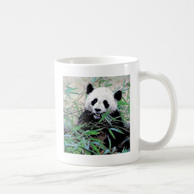 Panda Eating Blätter Kaffeetasse (Rechts)