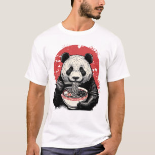 Panda Eating Ramen Vintag japanische Kunst T-Shirt