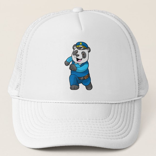 Panda en tant qu'officier de police avec casquette (Devant)
