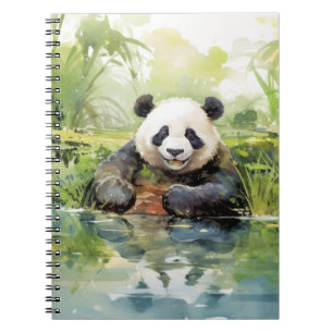 Panda entspannt sich im Garten Tiergenuss Coolen T Notizblock