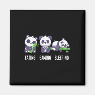Panda-Essen Spielen Schlafen für Multiplayer-Spiel Magnet