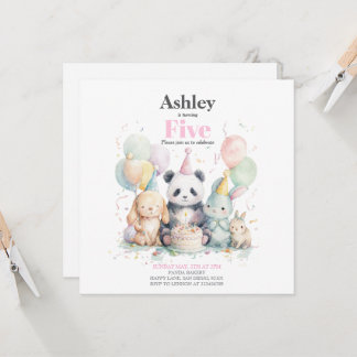 Panda et amis anniversaire & fête Invitation