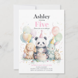 Panda et amis anniversaire & fête Invitation