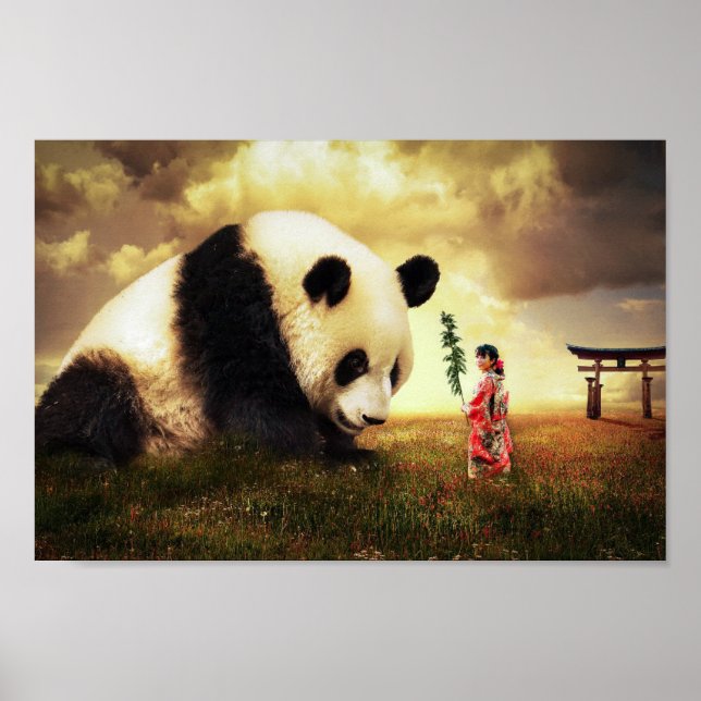 Panda et femme poster (Vorne)