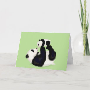 Panda et petit carte de fête des mères