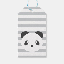 Panda étiquettes cadeaux rayées