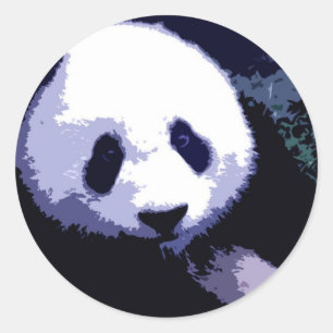 Panda Face Pop Art Runder Aufkleber