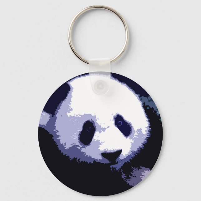 Panda Face Pop Art Schlüsselanhänger (Vorderseite)