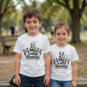 Panda-Familie 2 Eltern 2 Kinder - Meine kleine Fam T-Shirt