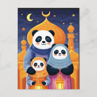 Panda-Familie feiert Eid Milad Un Nabi Postkarte