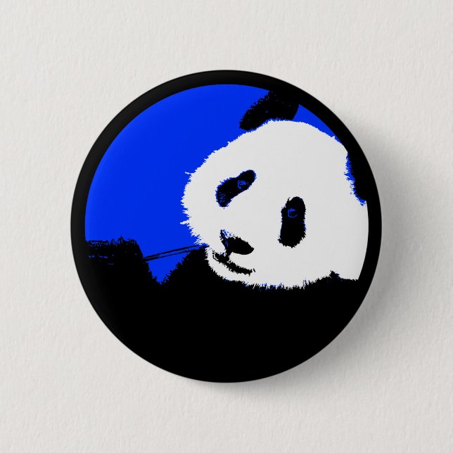 panda. Farbe anpassbarer Kreis. Button (Vorderseite)